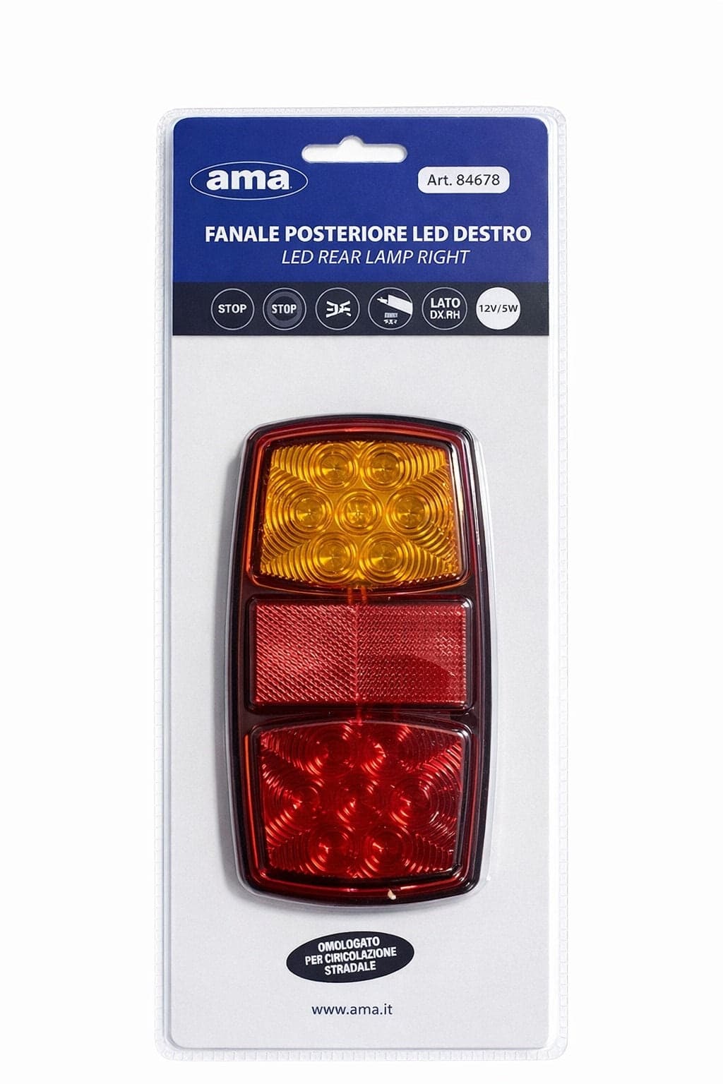 Fanale posteriore dx a LED 12V dimensioni 150x22x80mm - 2
