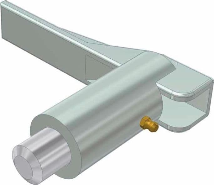 Maniglia di fissaggio zincata per rimorchi lunga 163mm Ø perno 18mm