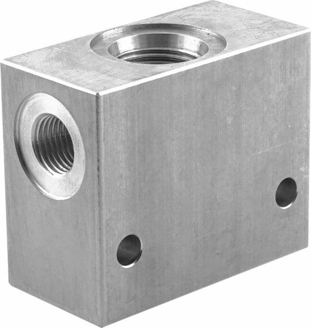 Corpo in alluminio per valvole elettriche a 3 vie cavità 7/8"
