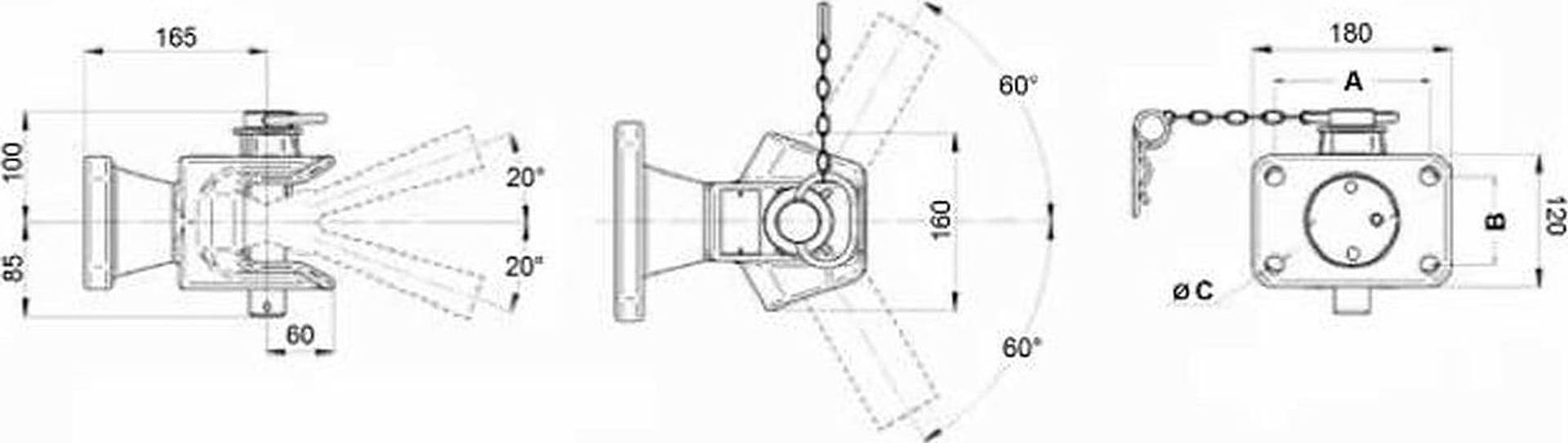 Gancio omologato perno 31mm interasse 120x55mm - 7