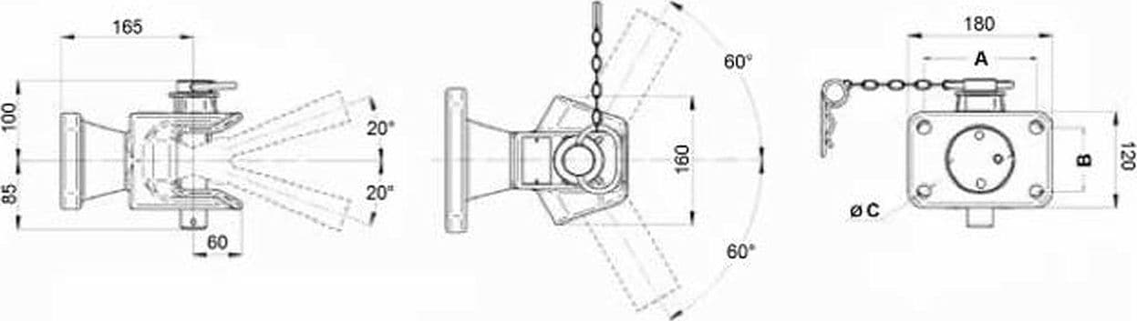 Gancio omologato perno 31mm interasse 120x55mm - 7