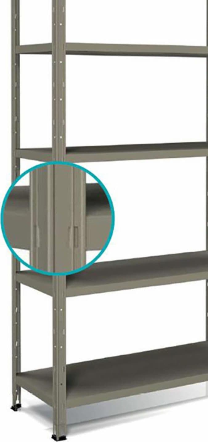Scaffale metallico a incastro in kit L100xH188xP40 - 2