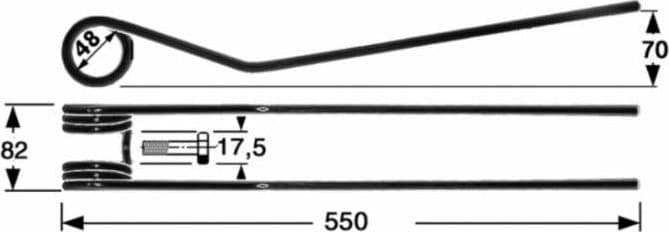 Dente giroandanatore adattabile Pottinger 436033 filo 8,5 confezione da 3 pezzi - 7