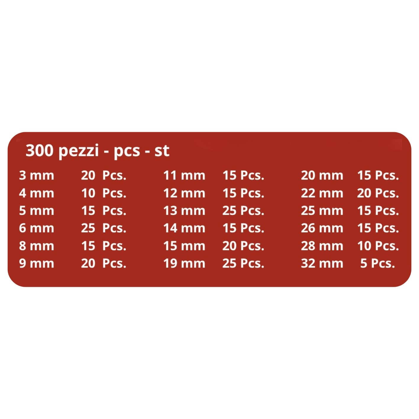 Assortimento anelli seeger 300 pezzi da 3mm a 32mm - 2