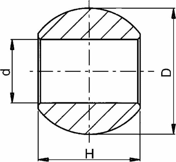 Rotula per ganci inferiori Ø 64x45mm con foro Ø 28mm Black Line confezione da 2 pezzi - 2