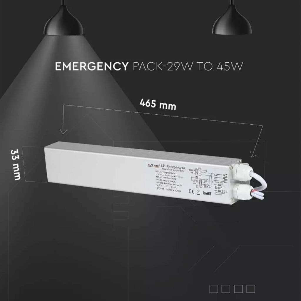 V-TAC VT-518 KIT DI EMERGENZA PER PANNELLI LED DA 29W A 45W - SKU 60303 - 8