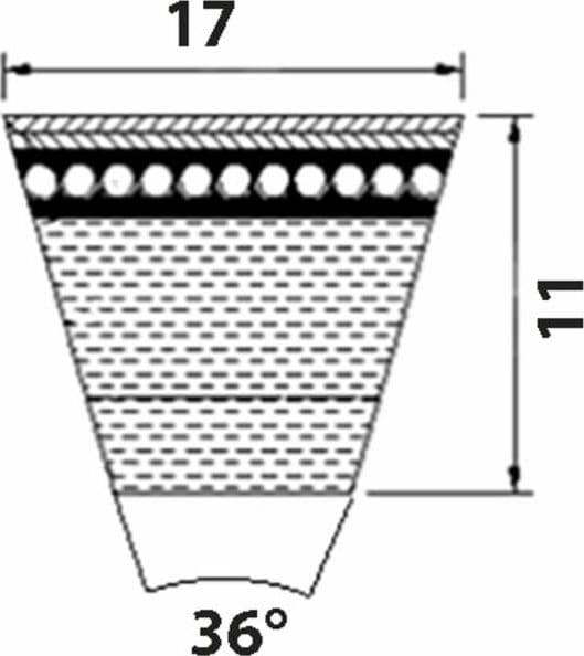 Cinghia trapezoidale dentata XPZ 1120 - 3