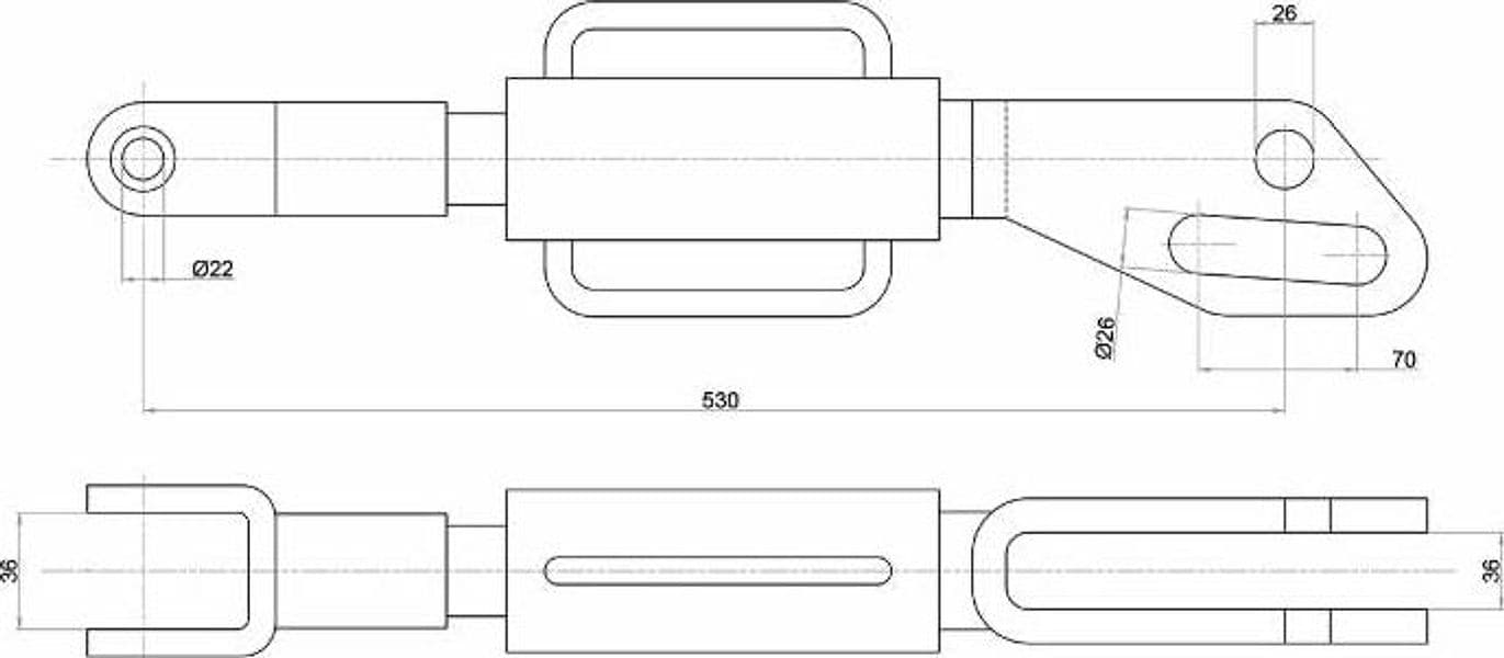 Braccio laterale meccanico lunghezza 530mm compatibile CNH - 2