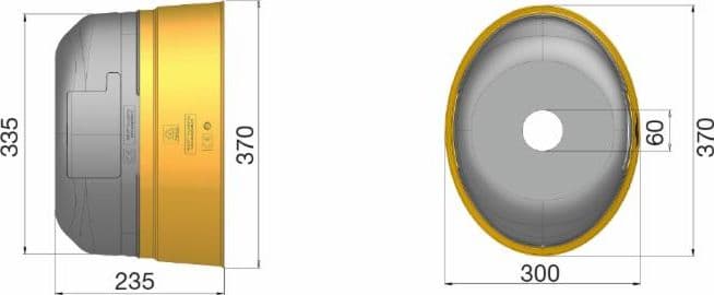 Controcuffia cardano ovale grande con fascia Ø 370x300mm - 2