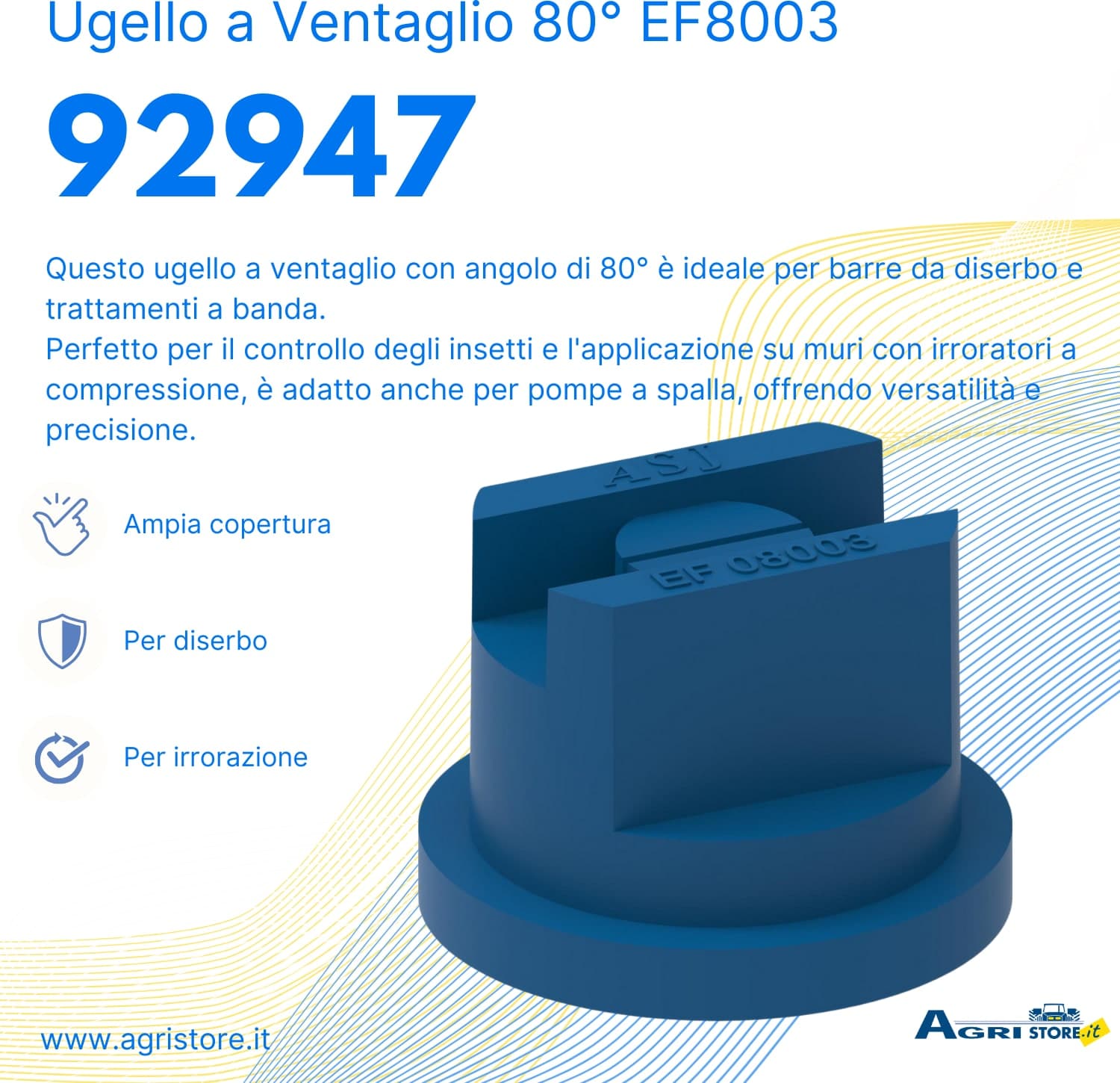 Ugello a ventaglio con angolo ad 80° EF8003 confezione da 15 pezzi - 2