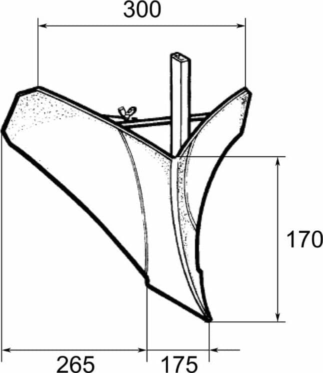 Assolcatore per motozappa con gambo 30x10mm - 3