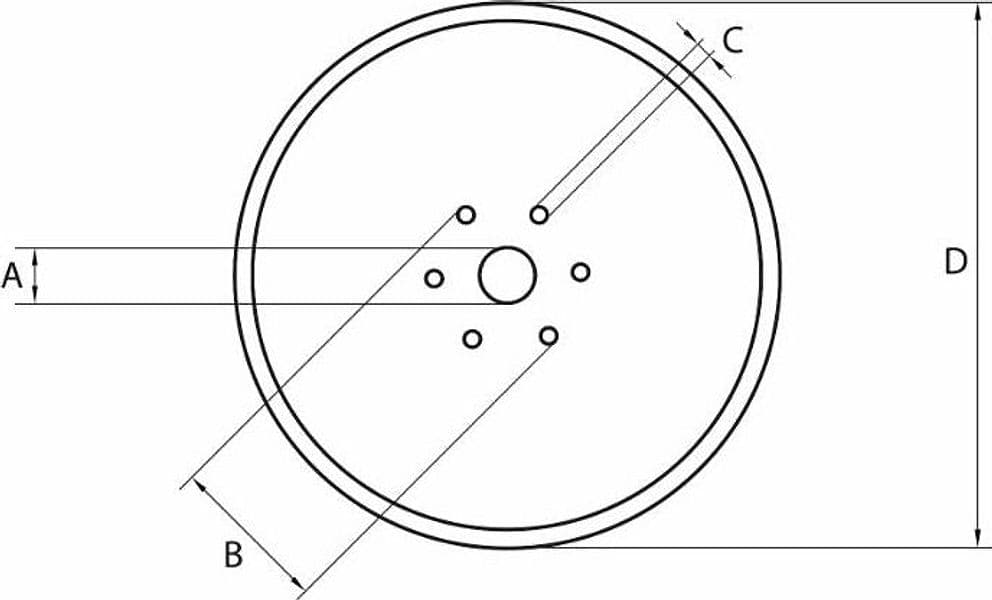 Disco piano liscio per frangizolle Ø 400mm spessore di 6mm con fori cilindrici - 3