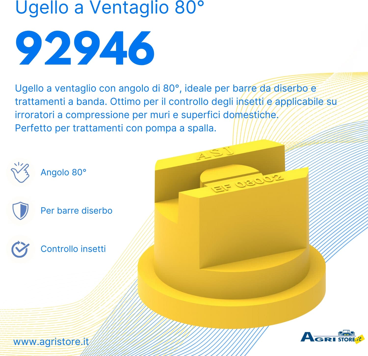 Ugello a ventaglio con angolo ad 80° EF08002 confezione da 15 pezzi - 2