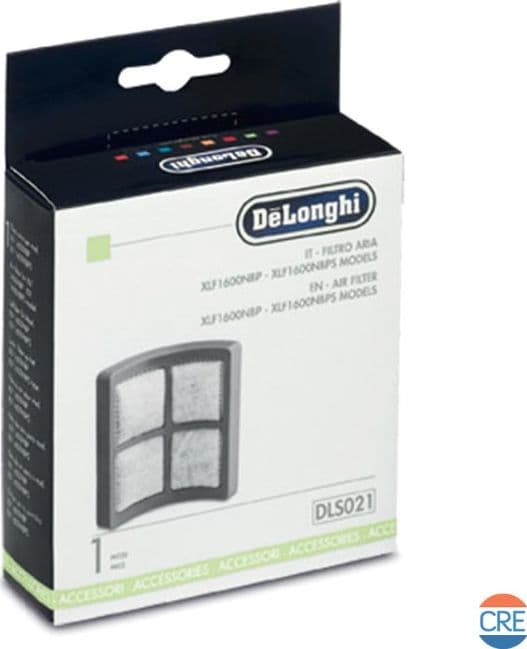 DLS021 Filtro Aria per Colombina XL135.20, XL165.40, XLD12NB, XLD65M, XLF1300NBP, XLF6540M – De Longhi – vetro