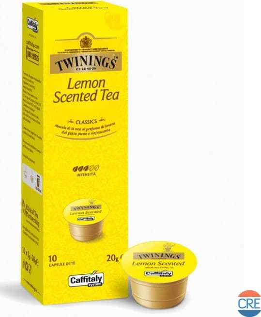 Bevanda Tè Limone, 10 Capsule Twinings Originali per Caffitaly System – giallo