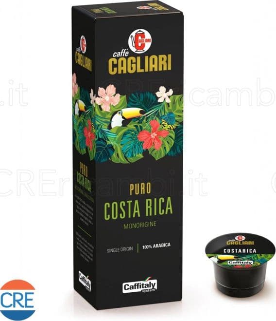 Caffè Costa Rica, 10 Capsule Monorigine Cagliari Originali per Caffitaly System – classico