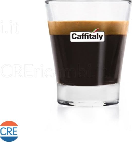 6 Bicchierini in Vetro per Caffè, 0.85cl, Serigrafato Caffitaly – classico
