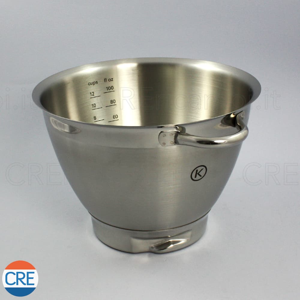 Ciotola Acciaio 4,6 L con Maniglie per Impastatrice Chef KVC50 - 2