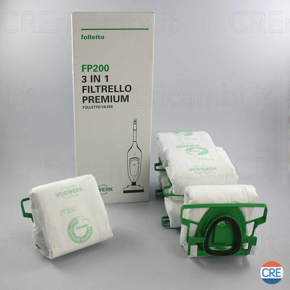 FP200 Sacchetto Filtrello Premium x 6 per Folletto VK200, VK200s, RB7s - 2