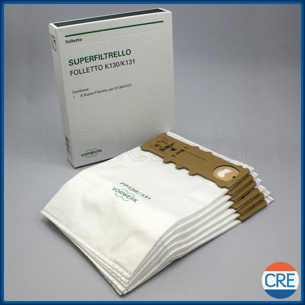 FP130/131 Super Filtrello x6 per Folletto VK130, VK131 in Tessuto - 2