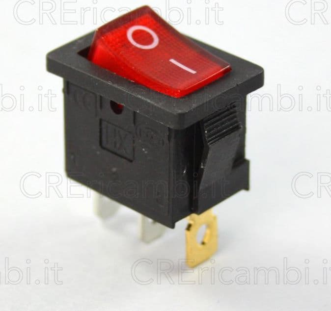 Interruttore Luminoso Rosso, 6A, 19x13mm, 3 Faston da 4.8mm – Varie Marche – elettronica