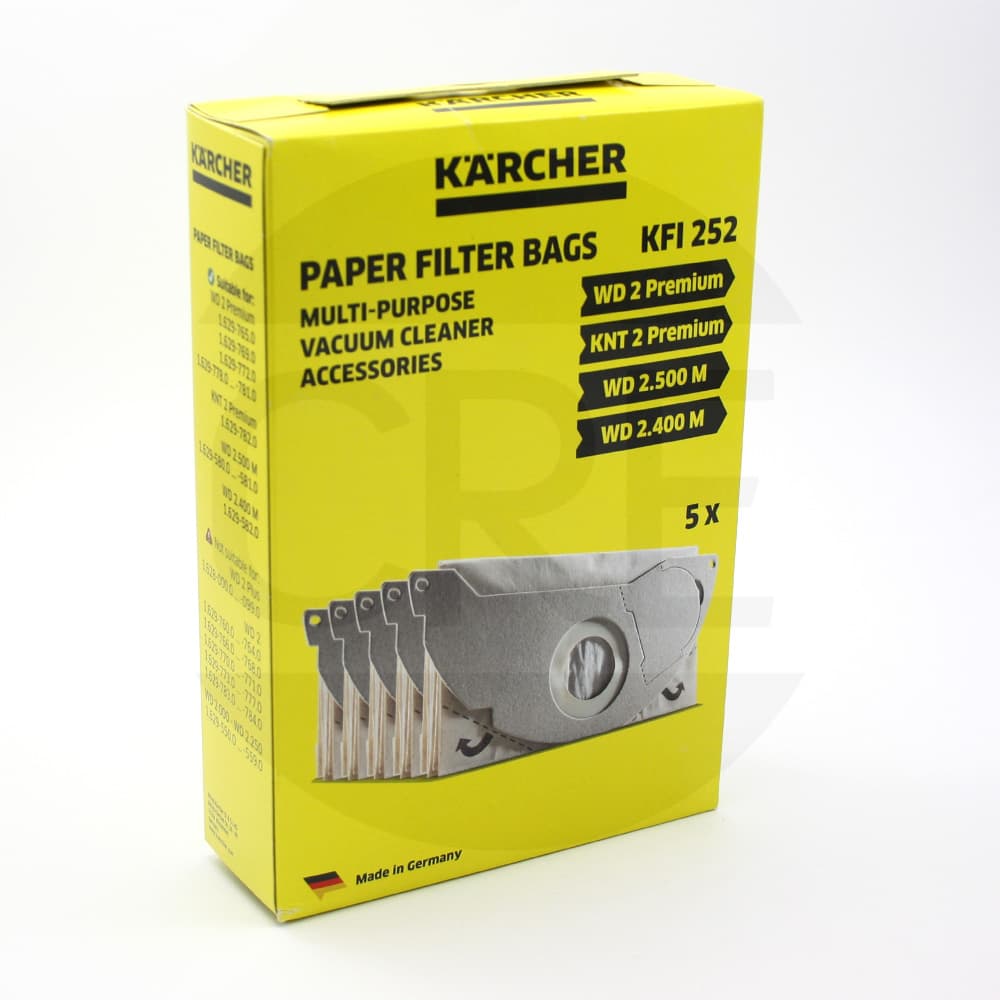 KFI252 Sacchetti Carta x5 per WD 2 Premium, KNT 2 Premium, WD2.500M, WD2.400M - 2