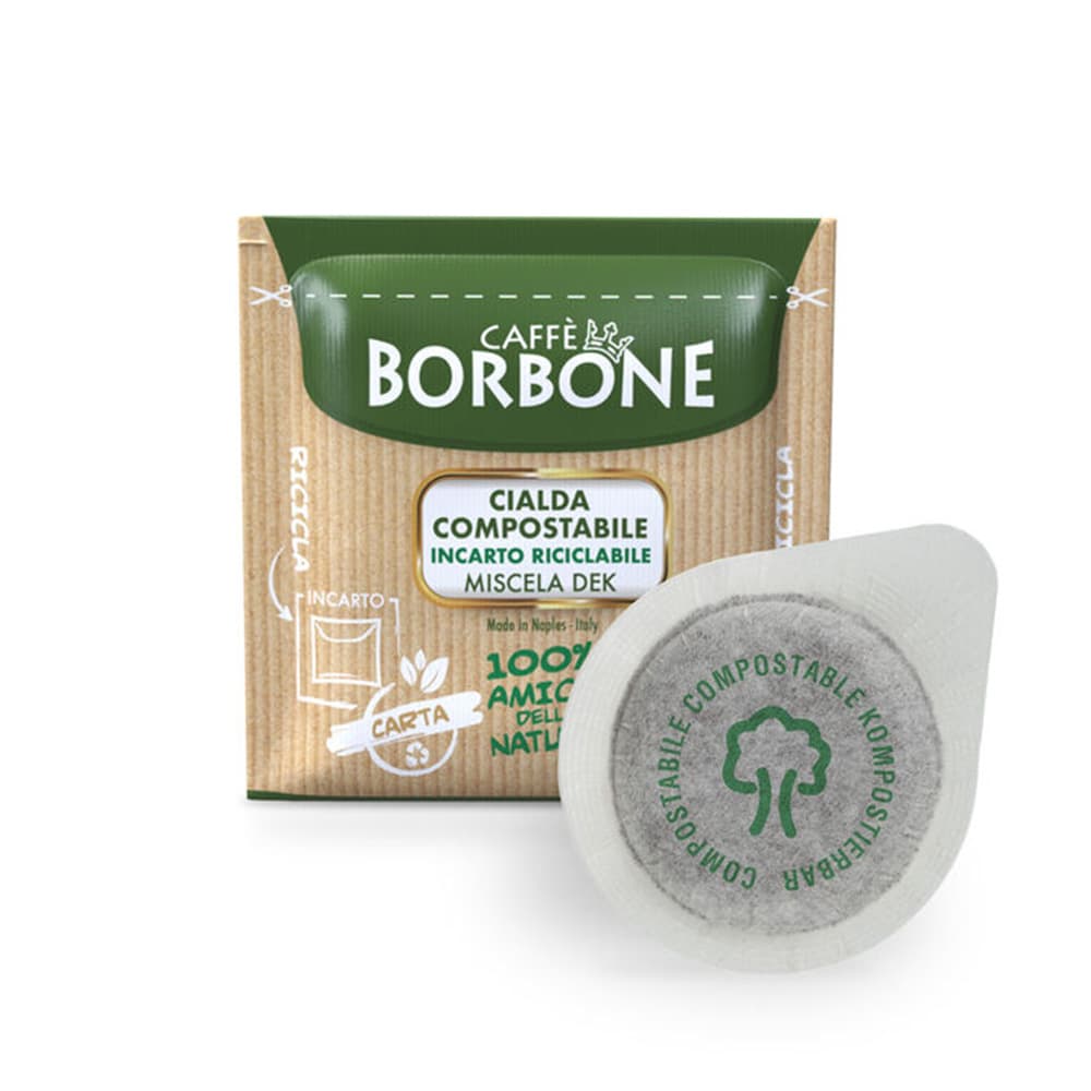 50 Cialde Compostabili, Miscela Verde Dek, ESE 44mm, Caffè Borbone - 2