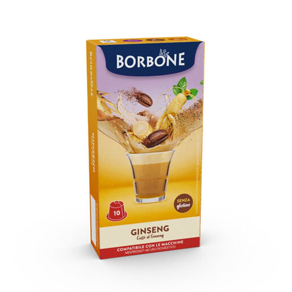 10 Capsule Compatibili Nespresso, Caffè al Ginseng Solubile, Caffè Borbone - 2