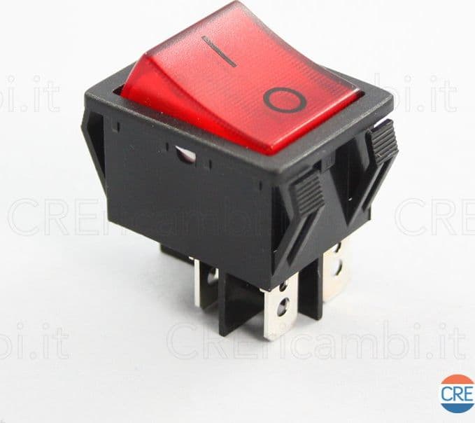Interruttore Bipolare Luminoso 13A, 4 Contatti, Rosso - 2