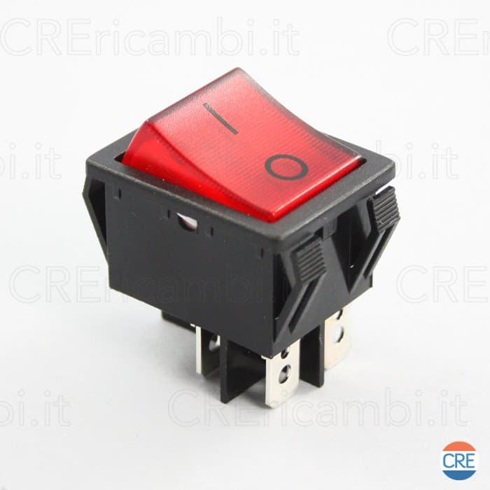 Interruttore Bipolare Luminoso 13A, 4 Contatti, Rosso - 2