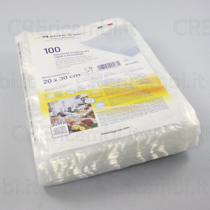 100 Sacchetti Sottovuoto in Multistrato, 20x30 cm, per Alimenti - 3