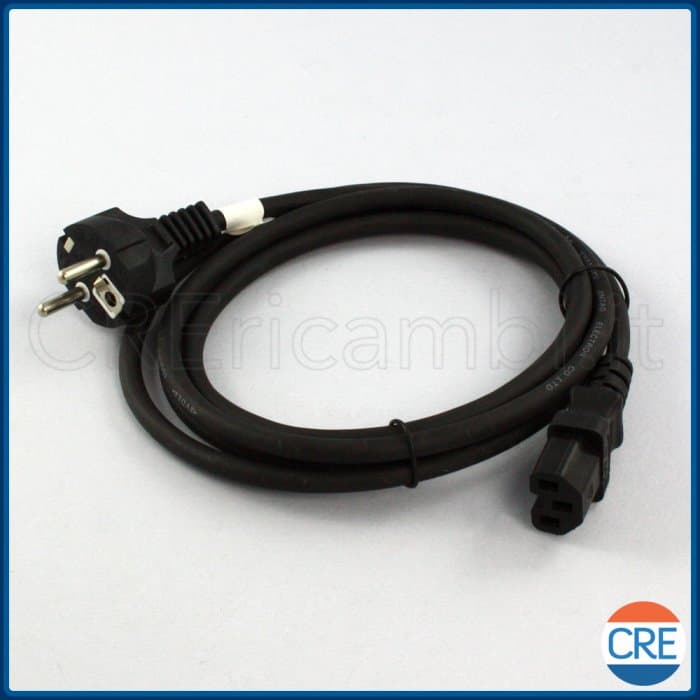 Cavo Elettrico Universale 2 mt Schuko con Connettore IEC C15 - 2