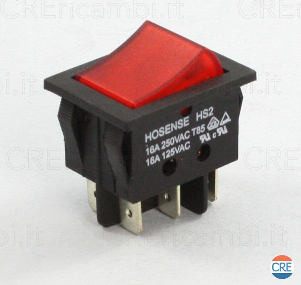 Deviatore Bipolare Luminoso 16A, 6 Contatti - 2