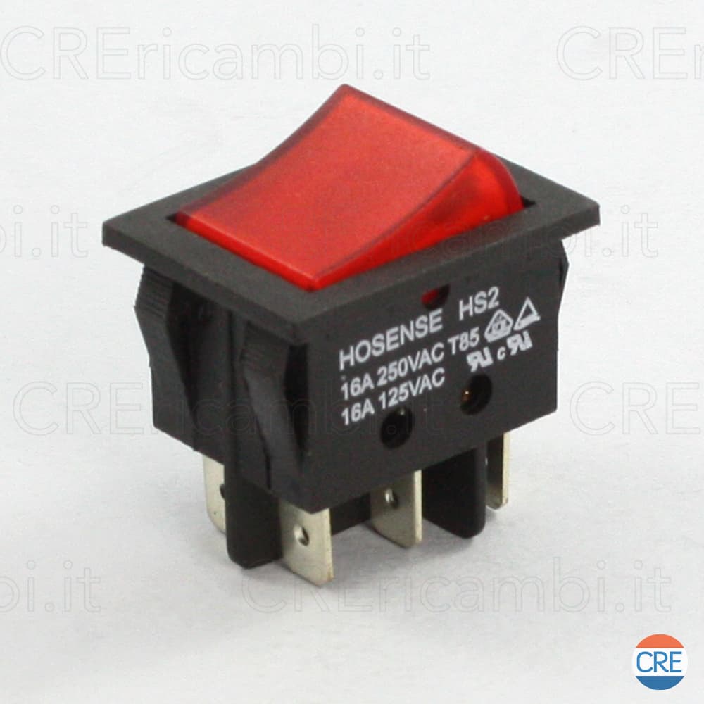 Deviatore Bipolare Luminoso 16A, 6 Contatti - 2
