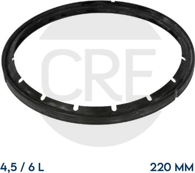 Guarnizione 220 mm per Pentole Pressione 4,5/6 Lt Tefal Nutricook, Clipso One, Clipso Chrono, Nutricook, Acticook – grigio