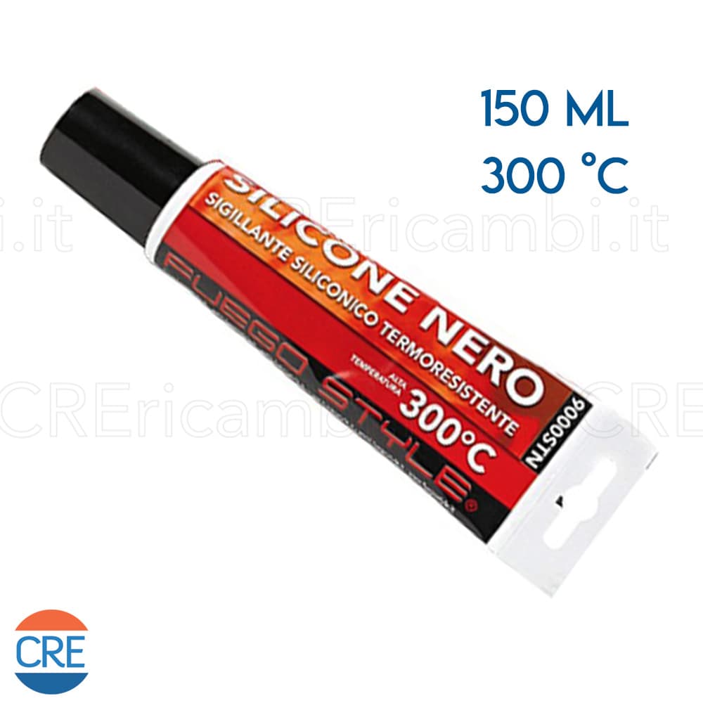 Silicone Sigillante 9000STN, Nero, 300°C, 150ml per Stufe Pellet Caldaie, Camini, Barbecue - 2