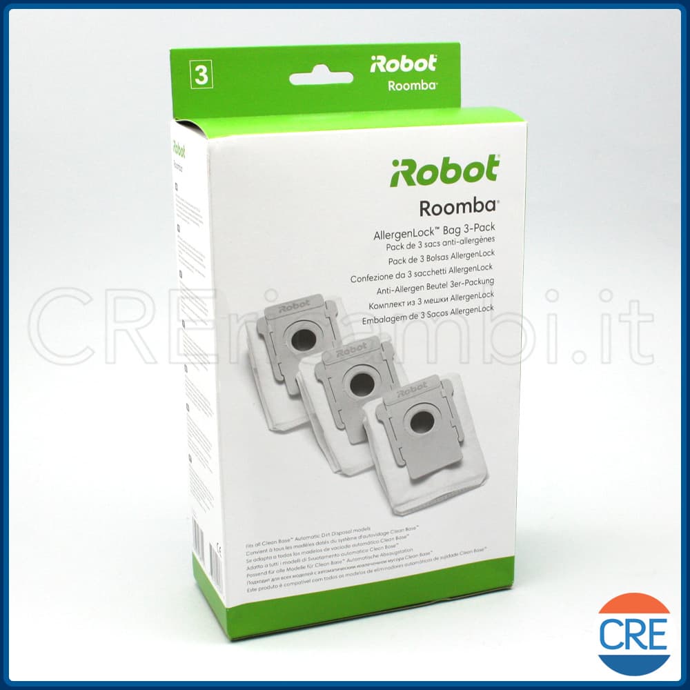 3 Sacchetti AllergenLock per Roomba i5, i7+, Roomba s9+, Roomba j7+ - 3