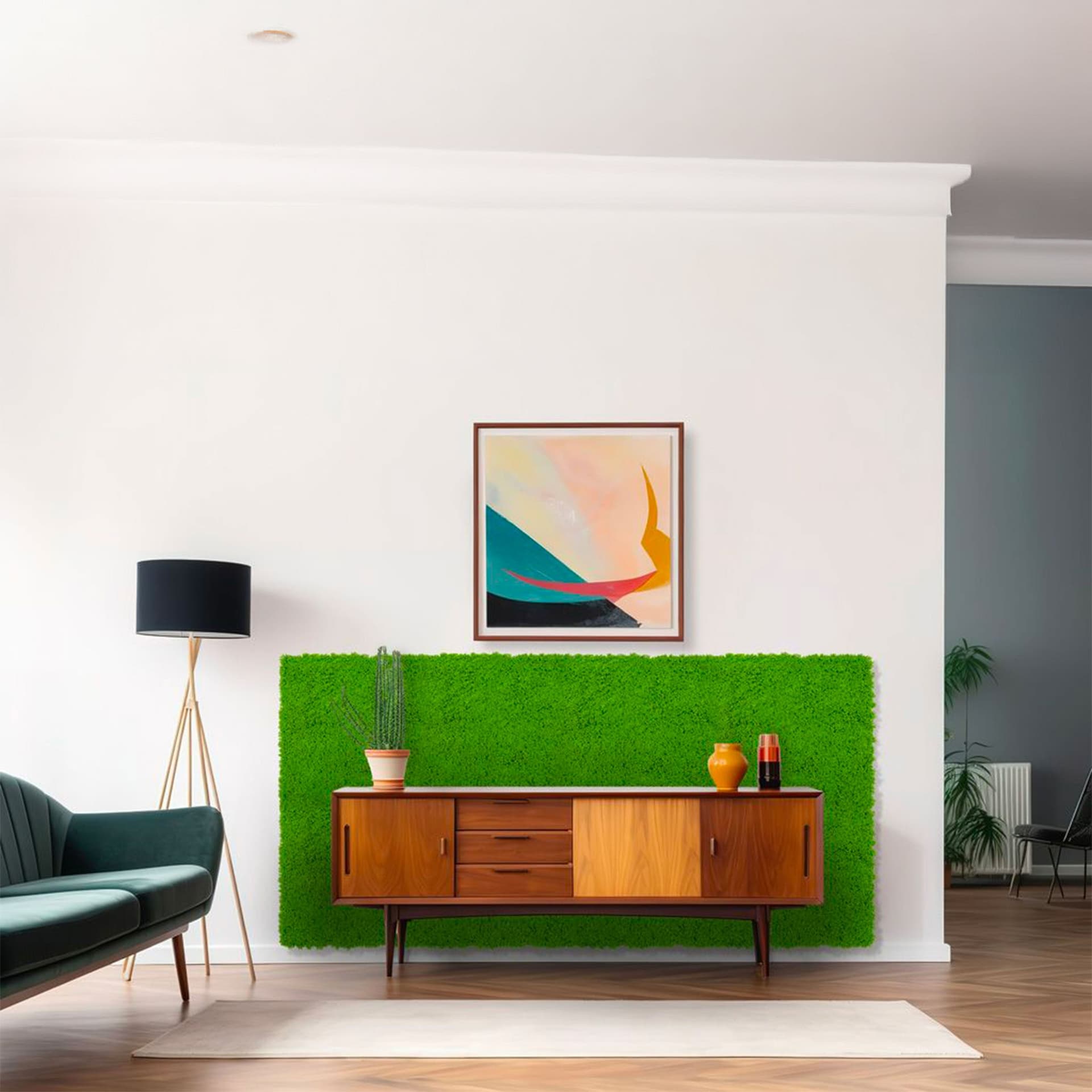 JANGAL Pannelli acustici Modulabili in FLORA sintetica ULTRAREALISTICA 52x52cm mod. LIME GREEN - Eternal Parquet