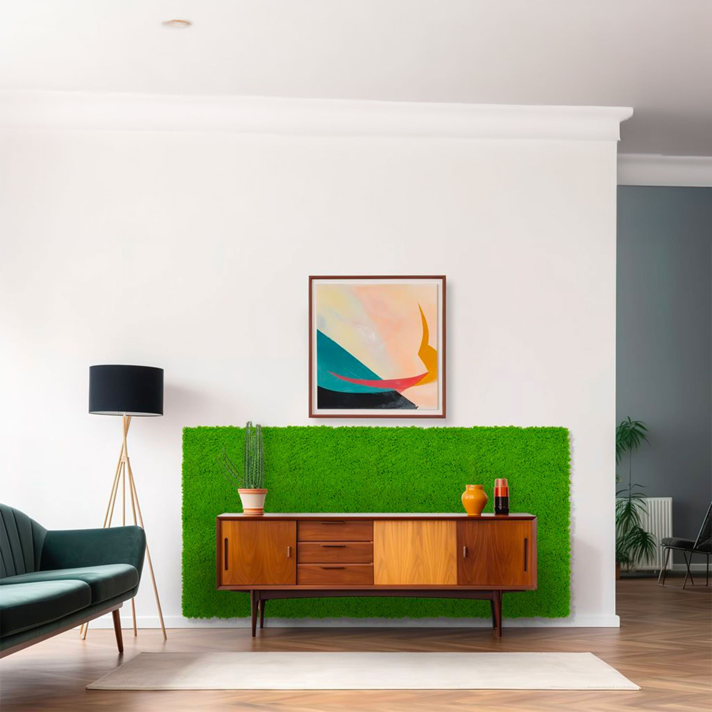 JANGAL Pannelli acustici Modulabili in FLORA sintetica ULTRAREALISTICA 52x52cm mod. LIME GREEN - Eternal Parquet