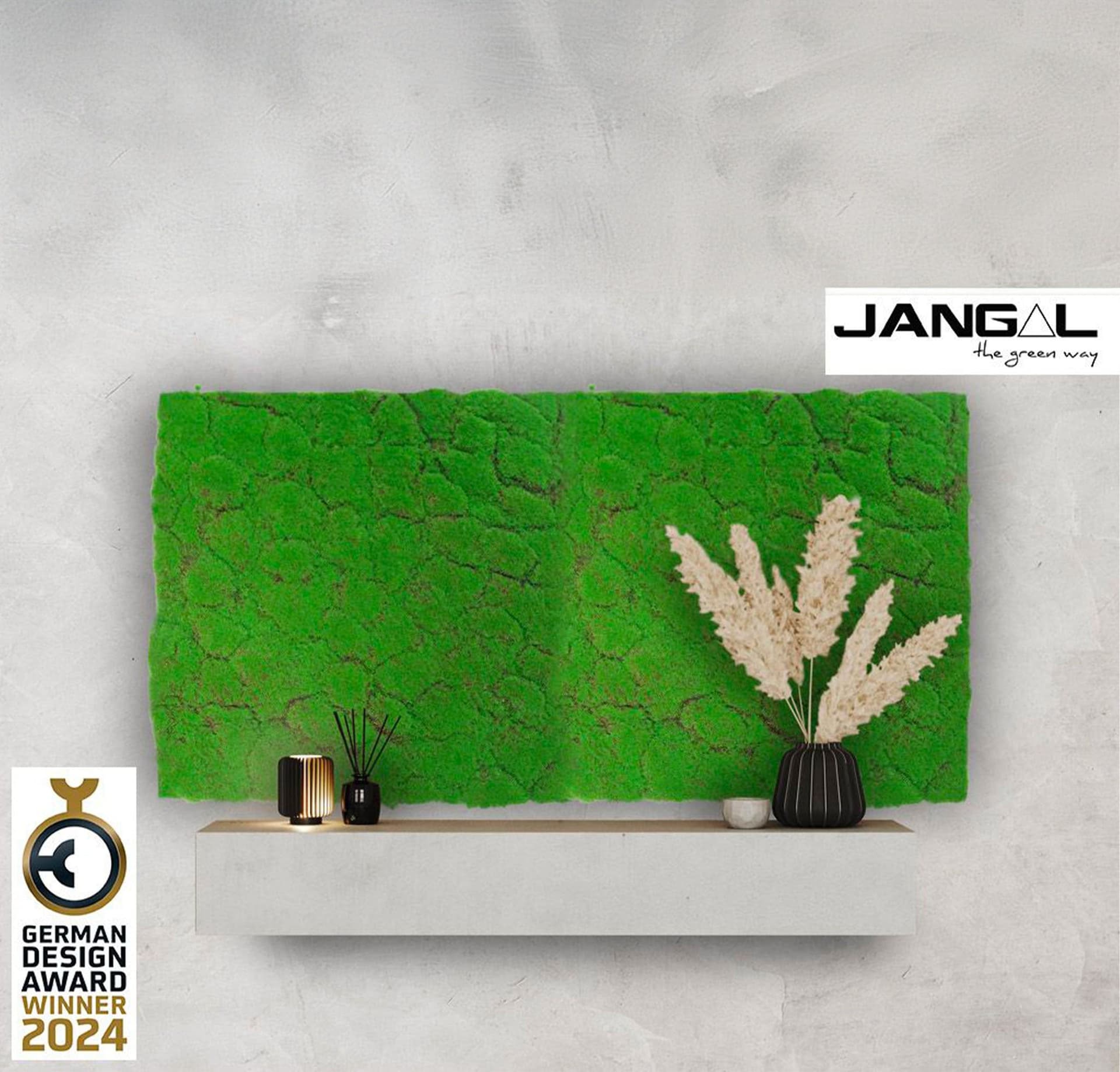 JANGAL Pannelli acustici Modulabili in FLORA sintetica ULTRAREALISTICA 52x52cm mod. FOREST GREEN - Eternal Parquet