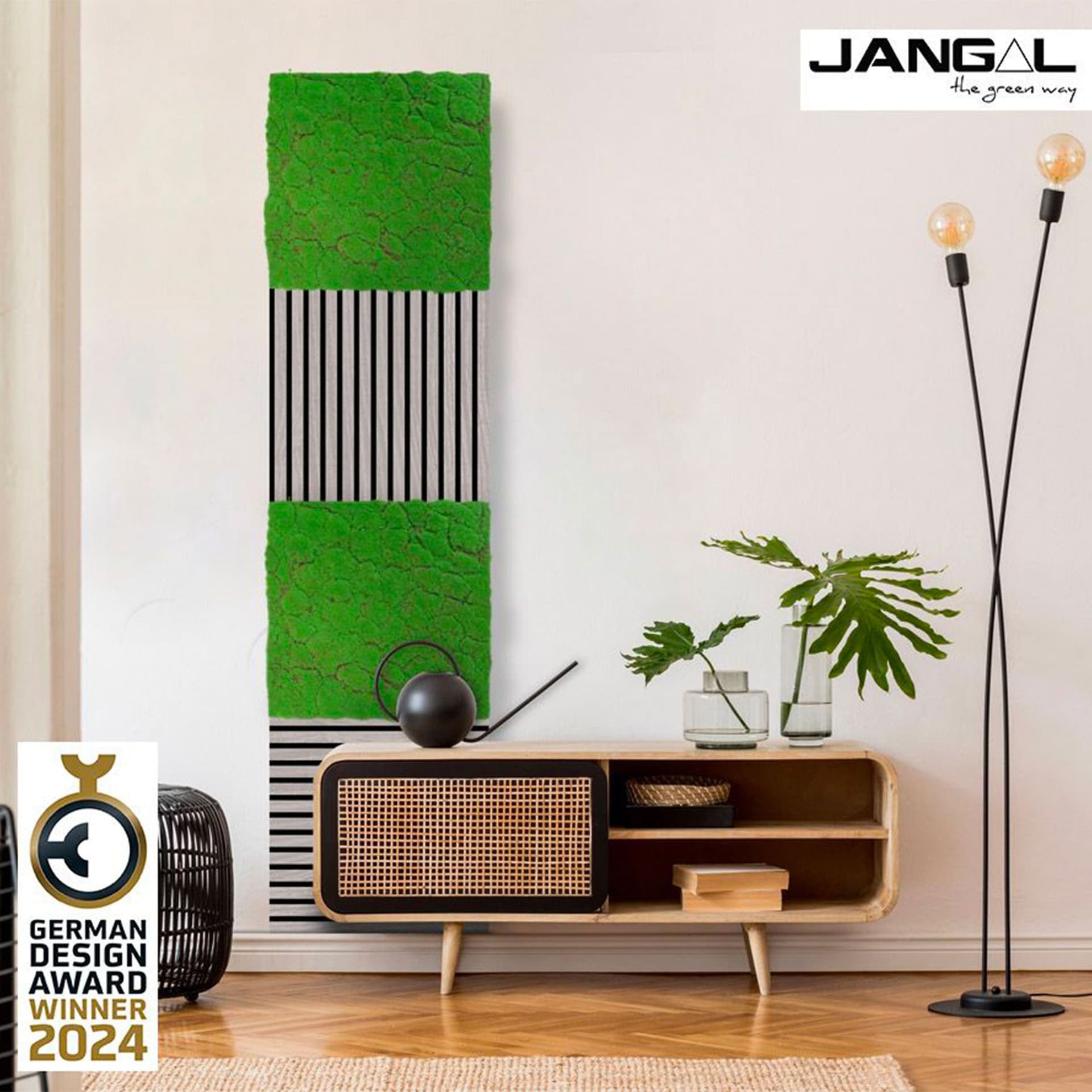 JANGAL Pannelli acustici Modulabili in FLORA sintetica ULTRAREALISTICA 52x52cm mod. FOREST GREEN - Eternal Parquet