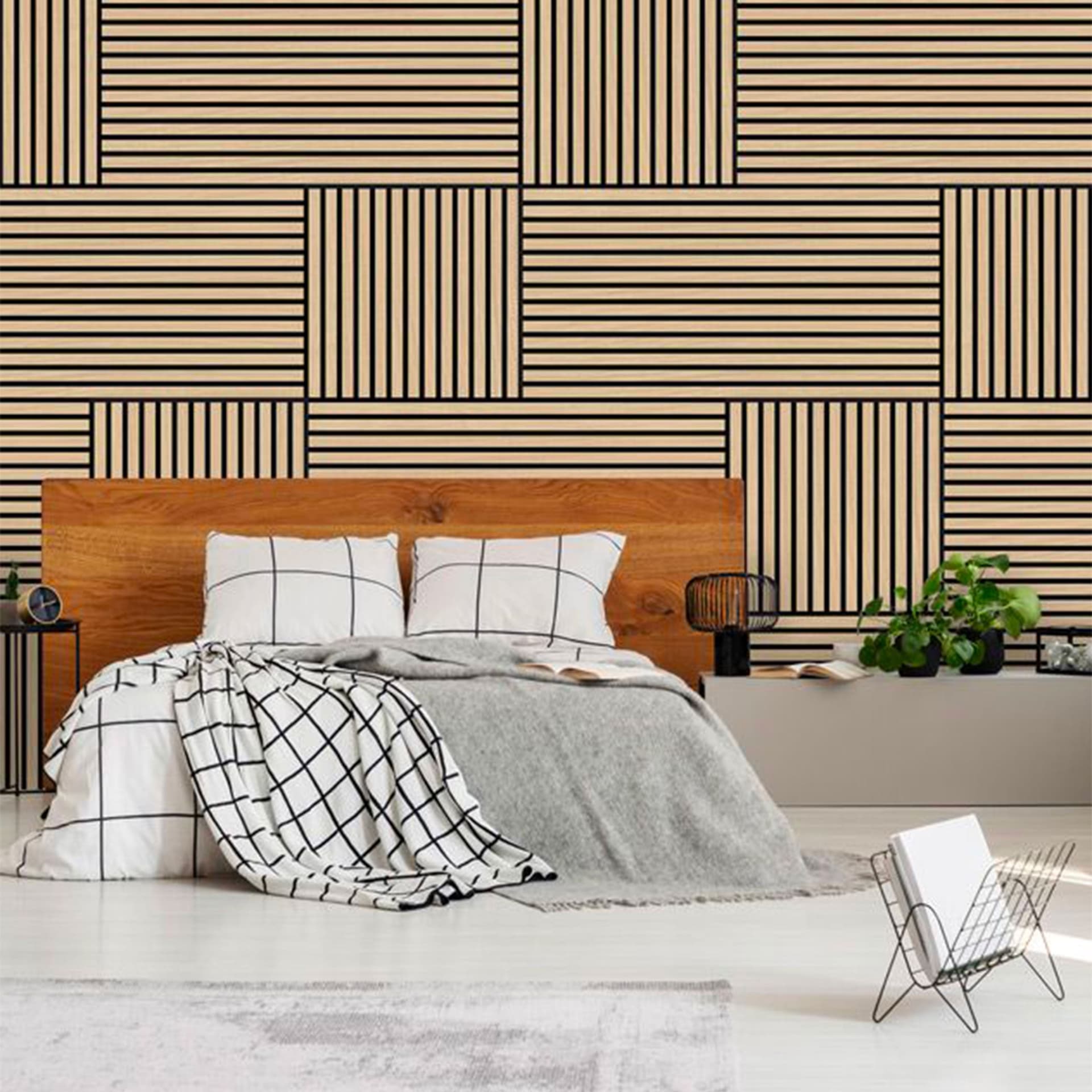 JANGAL Parete acustica a pannelli Modulabile LAMELLI 52x52cm rivestiti vero ROVERE mod. FANAL OAK Eternal Parquet