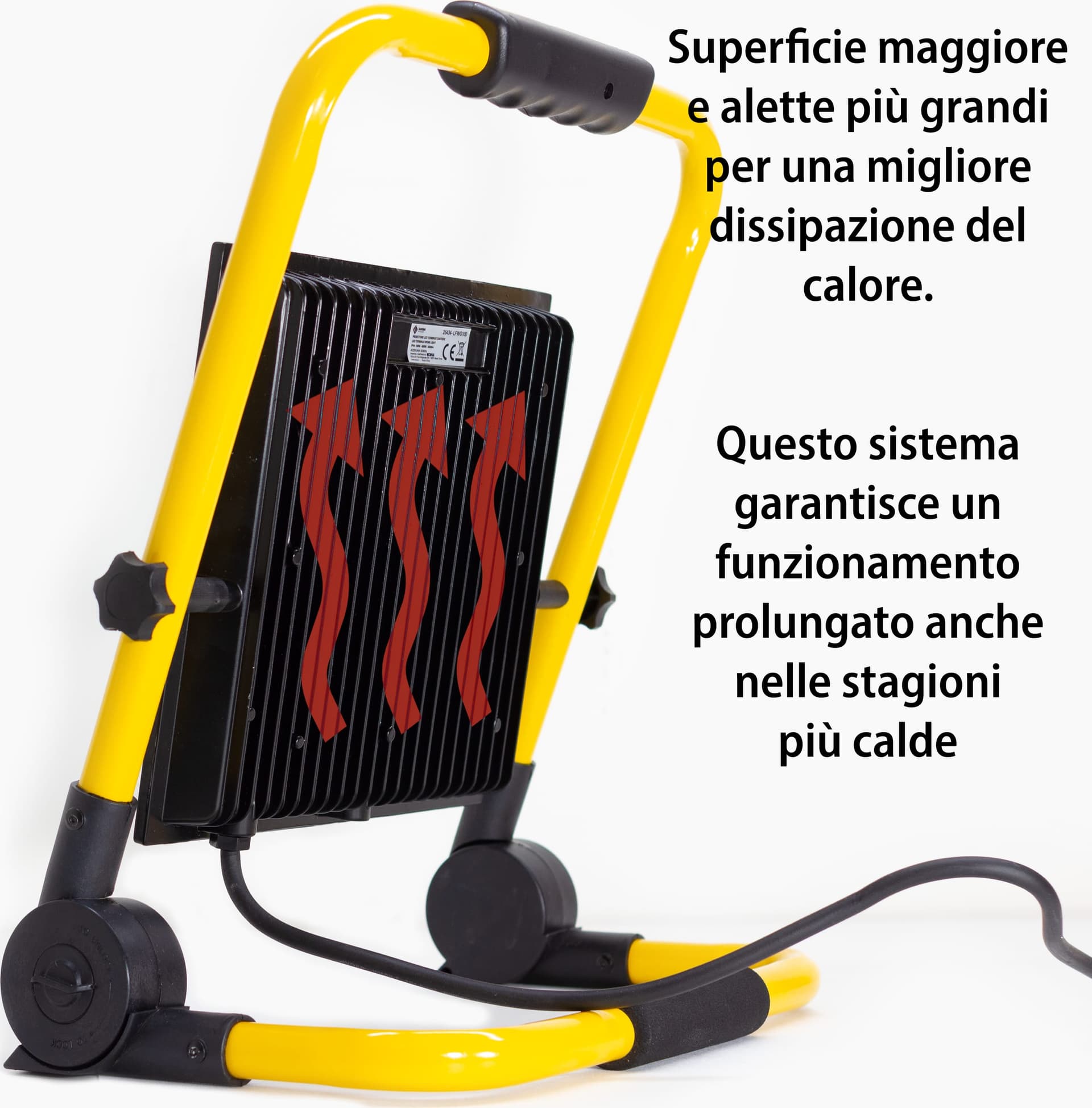 PROIETTORE LED TERMINUS CANTIERE 100W 8000LM C/PIEDISTALLO CAVO MT.1,5 - 2