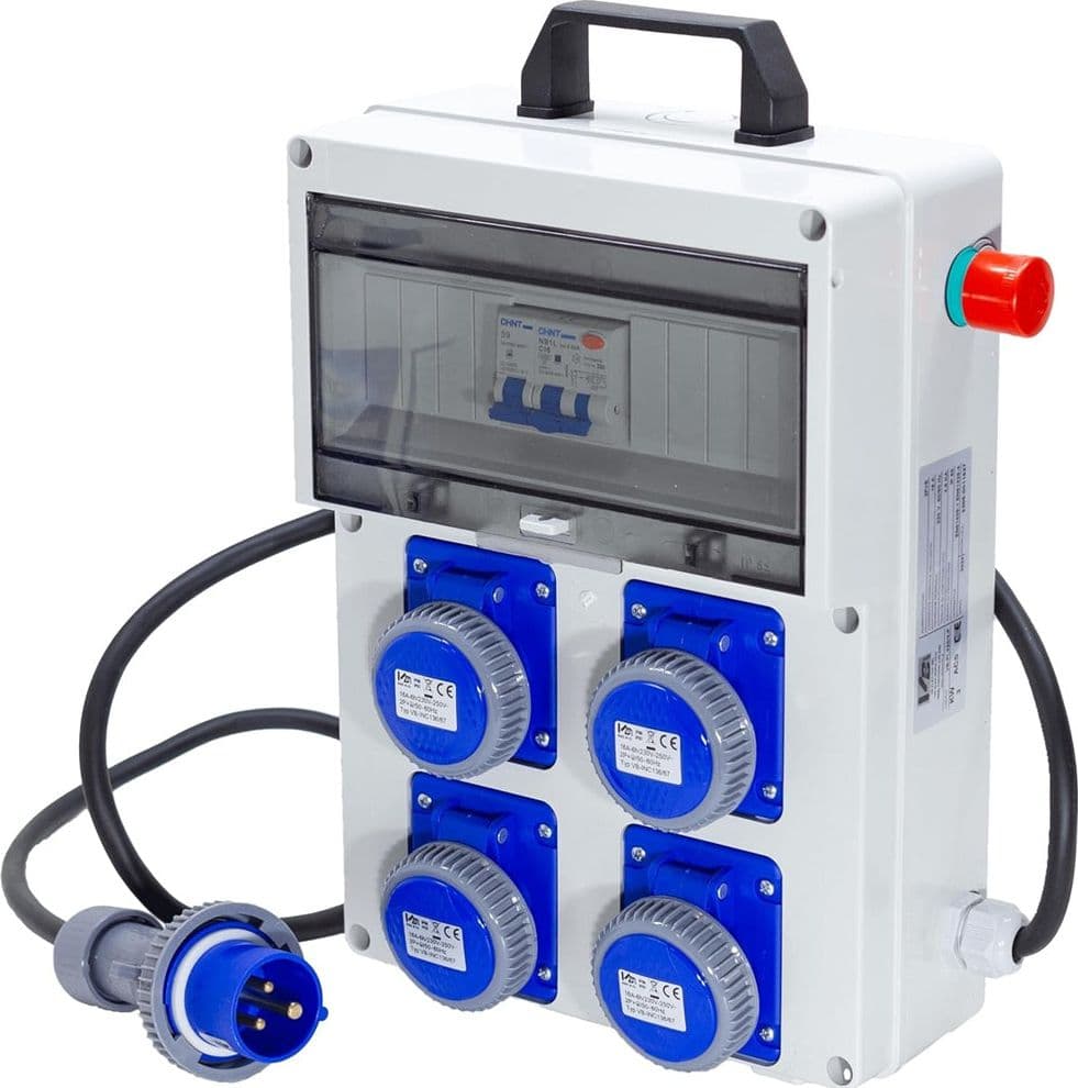 QUADRO TERMOP.  4 PRESE- 2P+T 16A 230V IP67 + PULSANTE D'EMERGENZA