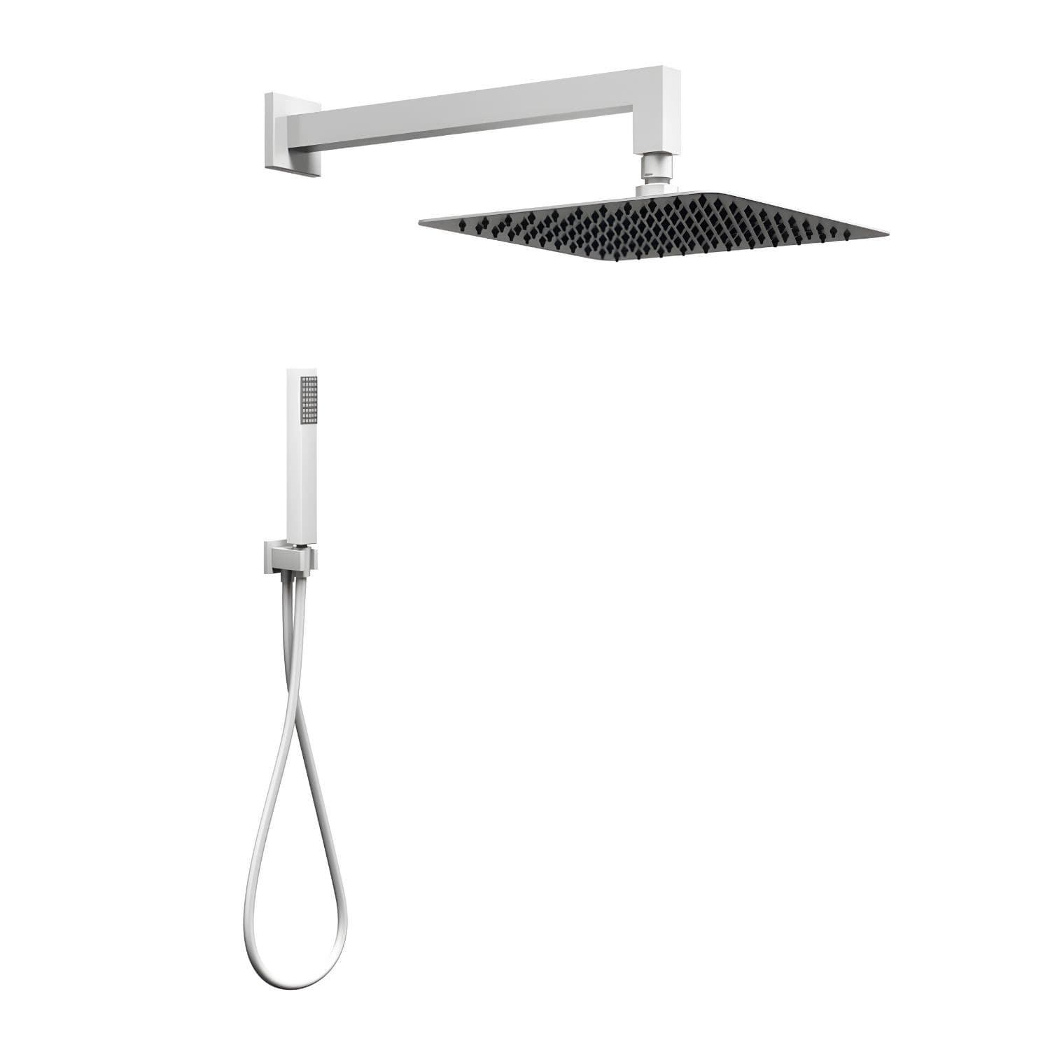 Set Per Doccia Soffione Quadro In Acciaio Inox 25x25 Millimetri Opaco - 9