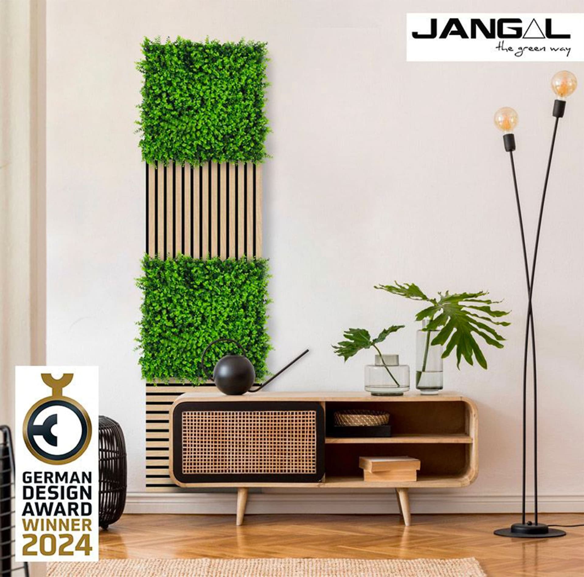 JANGAL Pannelli acustici Modulabili in FLORA sintetica ULTRAREALISTICA 52x52cm mod. MIXED BUXUS - Eternal Parquet