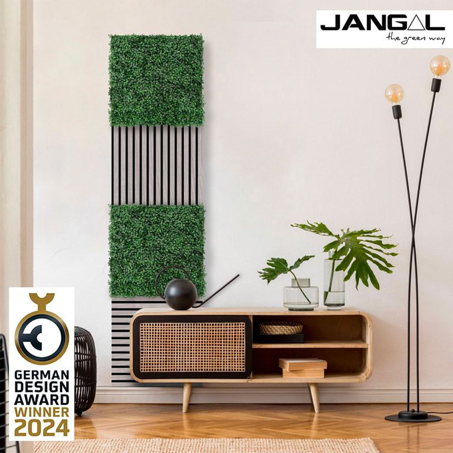 JANGAL Pannelli acustici Modulabili in FLORA sintetica ULTRAREALISTICA 52x52cm mod. DARK BUXUS - Eternal Parquet