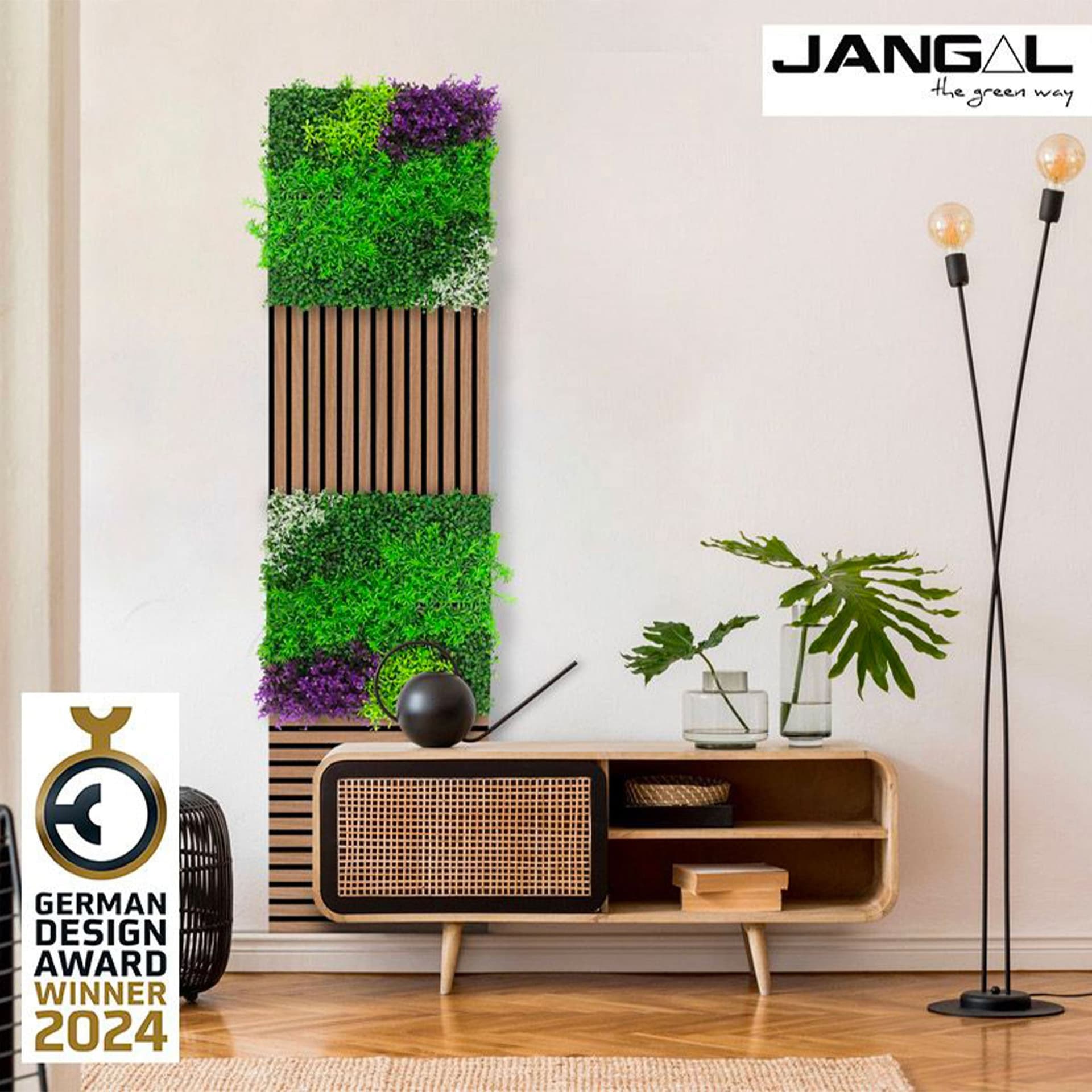 JANGAL Pannelli acustici Modulabili in FLORA sintetica ULTRAREALISTICA 52x52cm mod. VIOLET - Eternal Parquet
