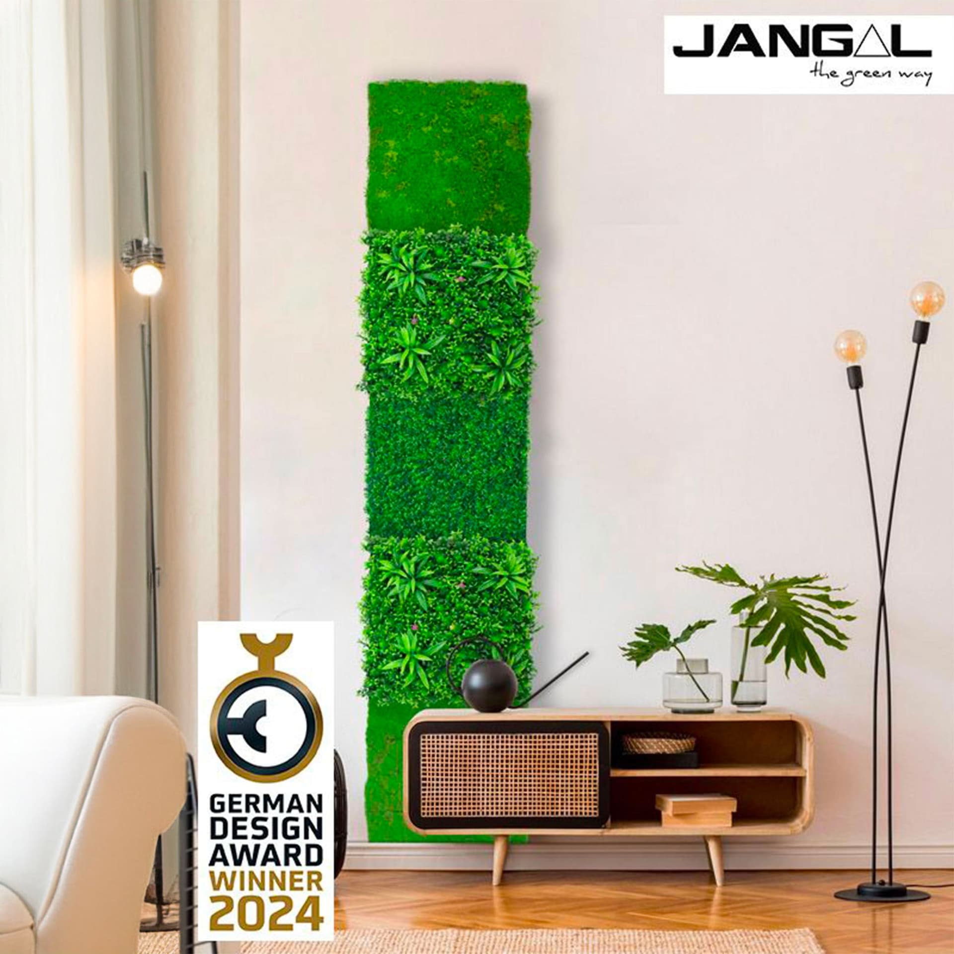 JANGAL Pannelli acustici Modulabili in FLORA sintetica ULTRAREALISTICA 52x52cm mod. DESIGN GRASS - Eternal Parquet