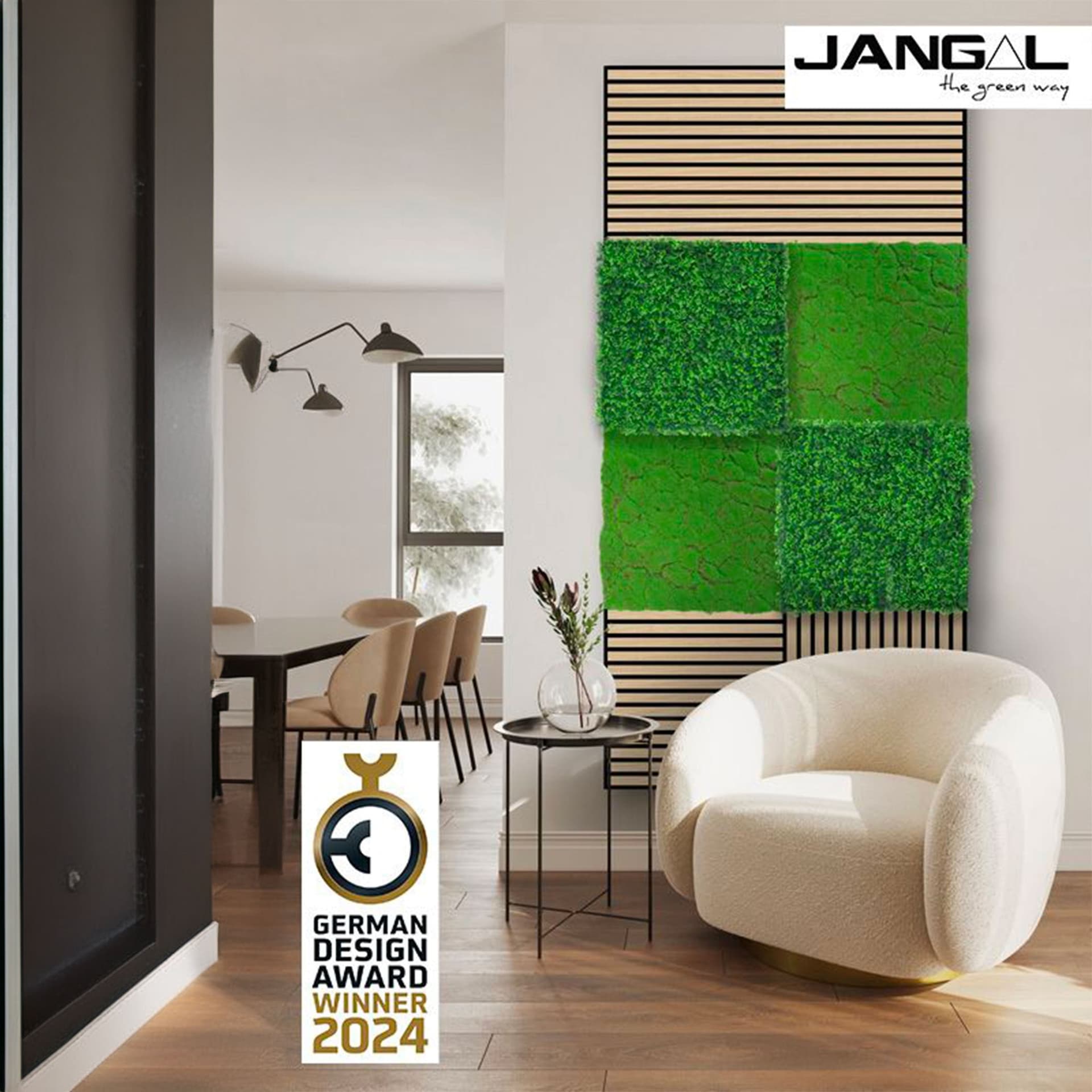 JANGAL Pannelli acustici Modulabili in FLORA sintetica ULTRAREALISTICA 52x52cm mod. DESIGN GRASS - Eternal Parquet